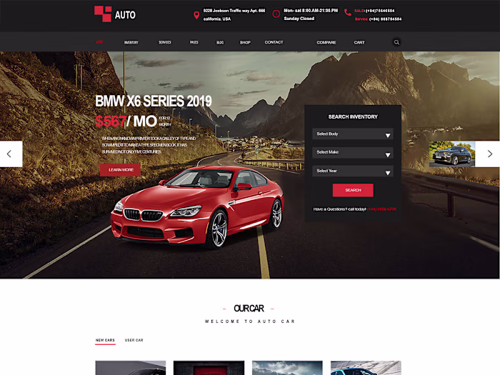 Car Showroom Style Site