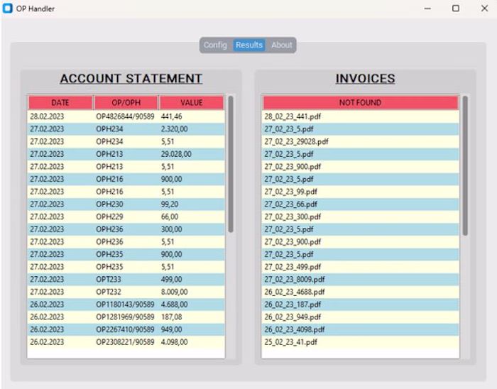 Account Statement Checking Tool
