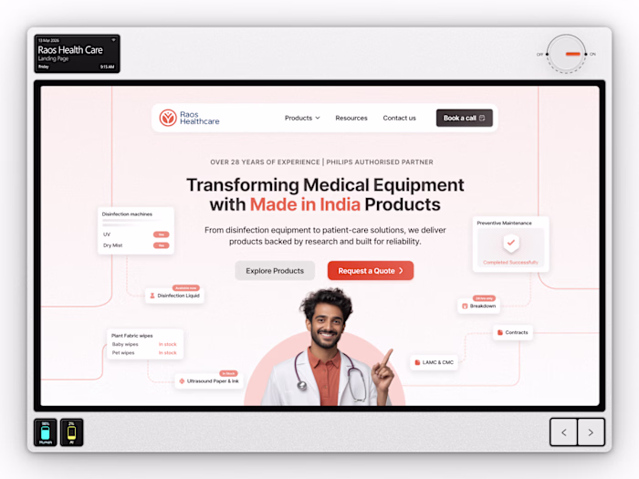 Raos Health Care Landing Page