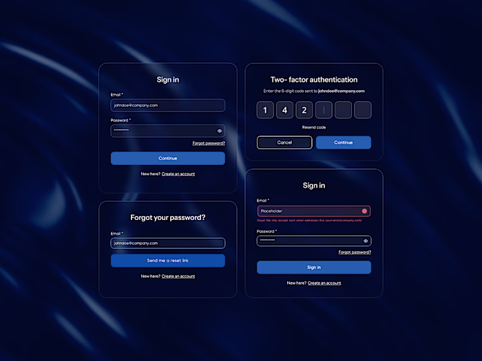 Login and 2FA components
