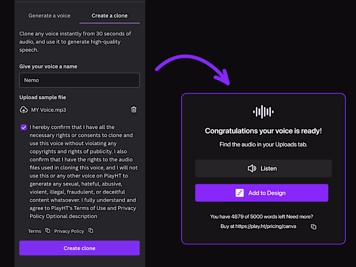 AI Voice - Canva plugin