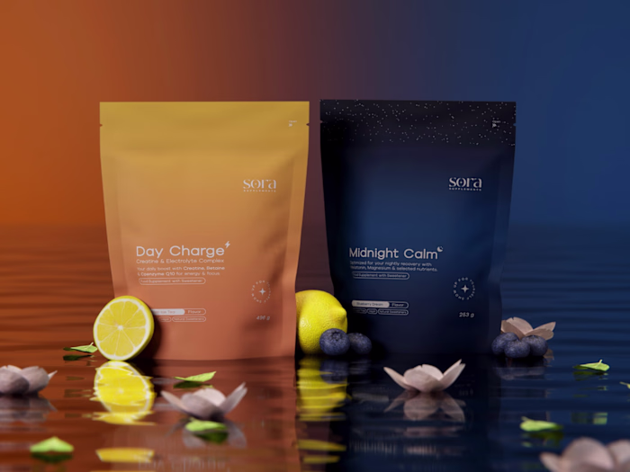 SORA Supplements — Brand & Packaging Design