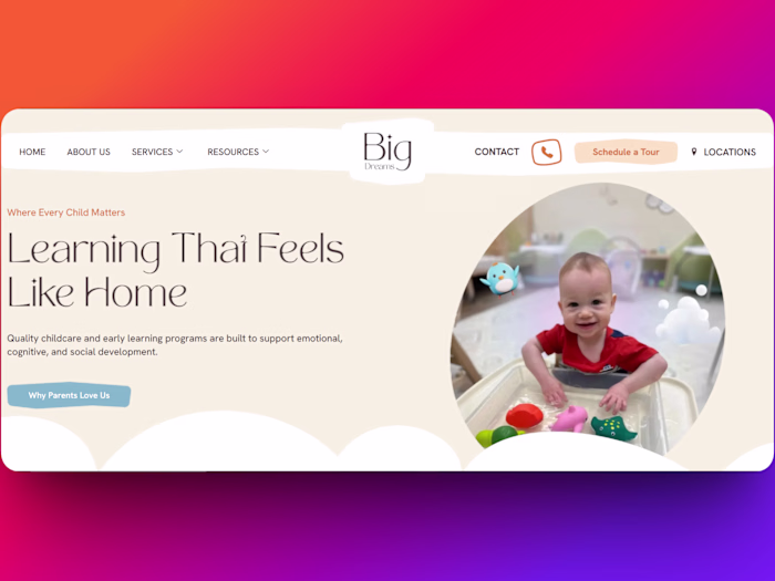Big Dreams Child Care Center Website Overhaul