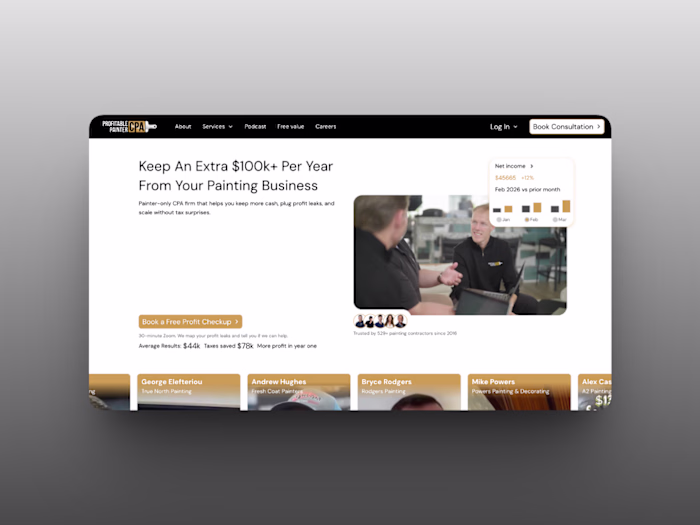 Profitable Painter CPA Website Redesign