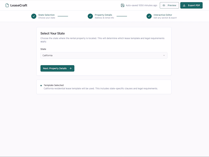 LeaseCraft – AI-Powered Lease Creation Tool
