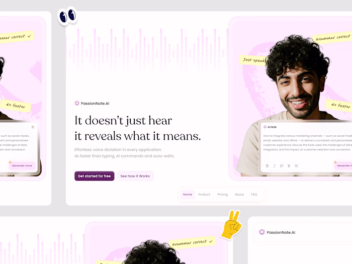 PassionNote SaaS Landing Page Development