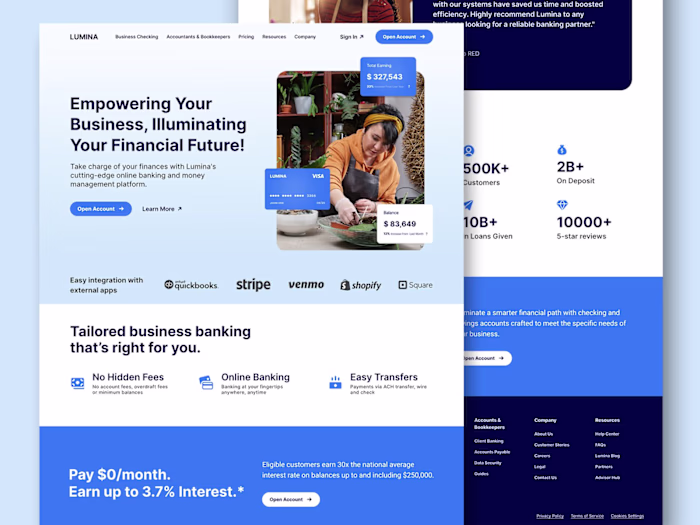 Lumina Fintech Banking - Web Design