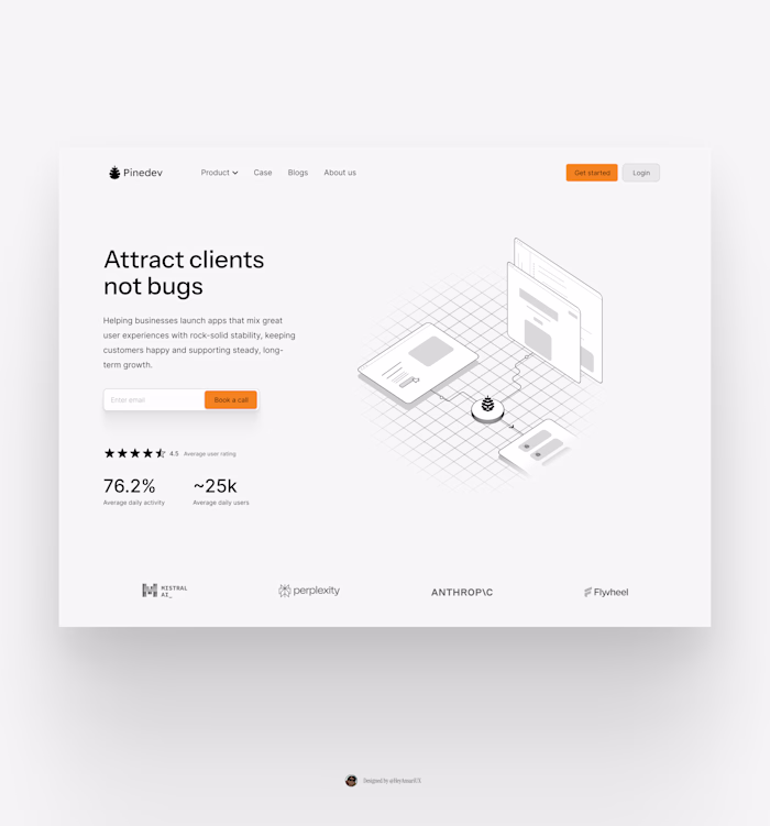 Pinedev Landing Page Design