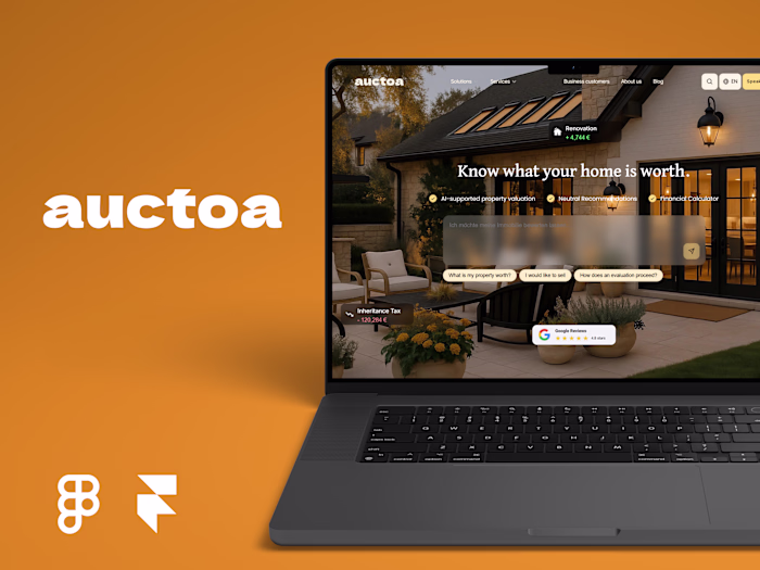 Auctoa – Real Estate Intelligence Platform (Framer)