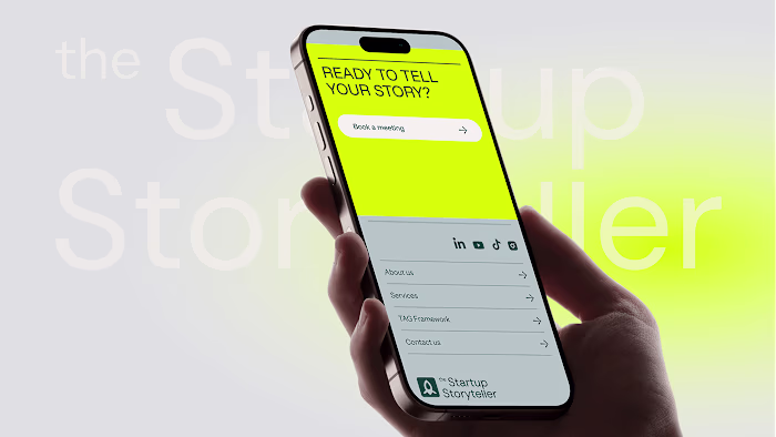 Modern Minimal Website Design for Startup Storyteller