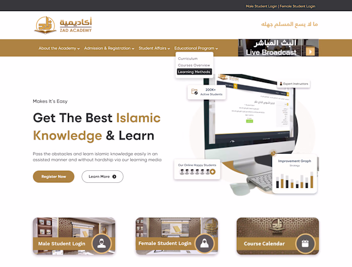 ZAD Academy Website Homepage Redesign
