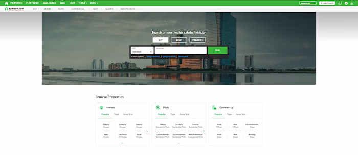 Zameen.com (http://Zameen.com) Clone | MERN