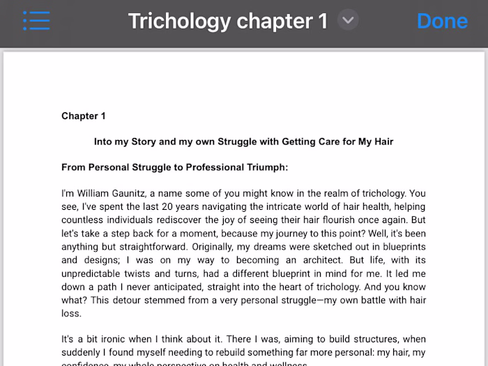 Paperback book for a Hair Growth Company