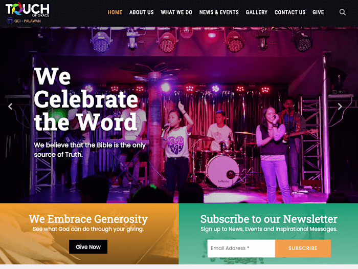 Web Design & Development for Touch of Grace Christian Fellowship
