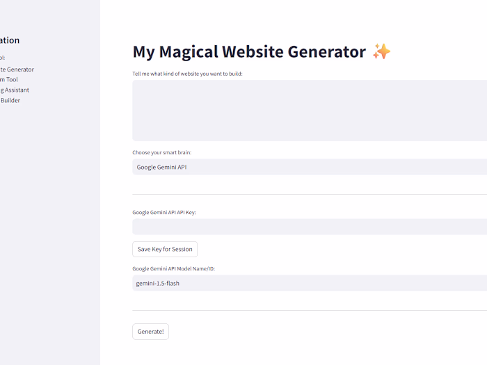 My Magical Website Generator
