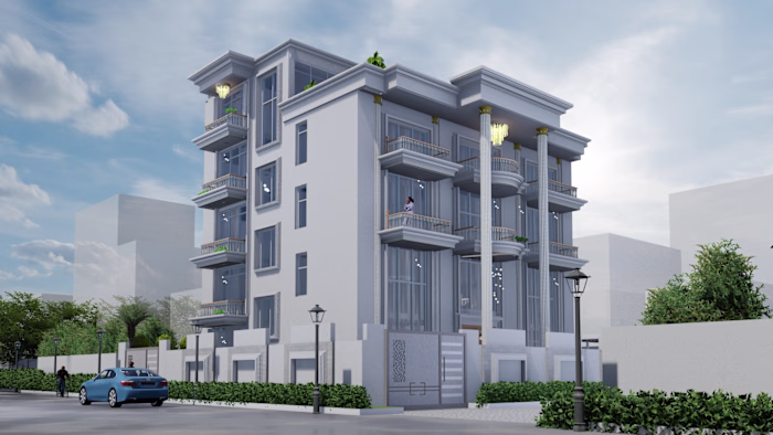 G+3 Luxury Residential Building Design with Terrace