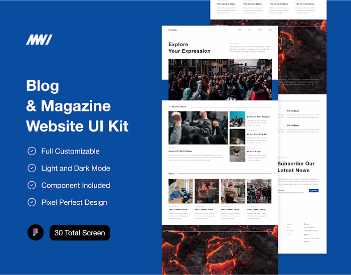 Blog & Magazine UI Kit on Behance