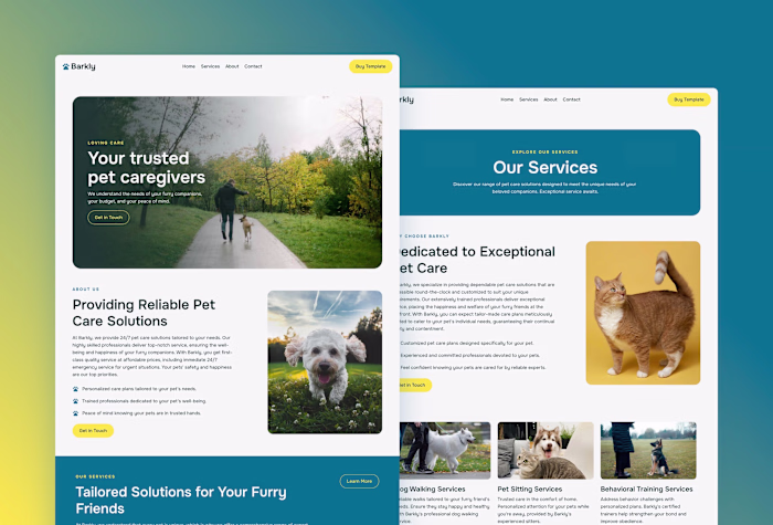 Barkly — Framer Pet Care Website