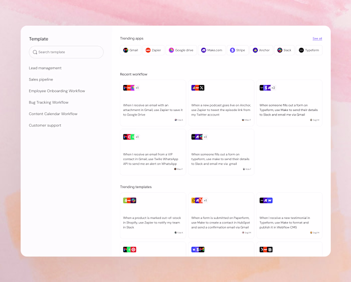 Automation Workflow Interface Design