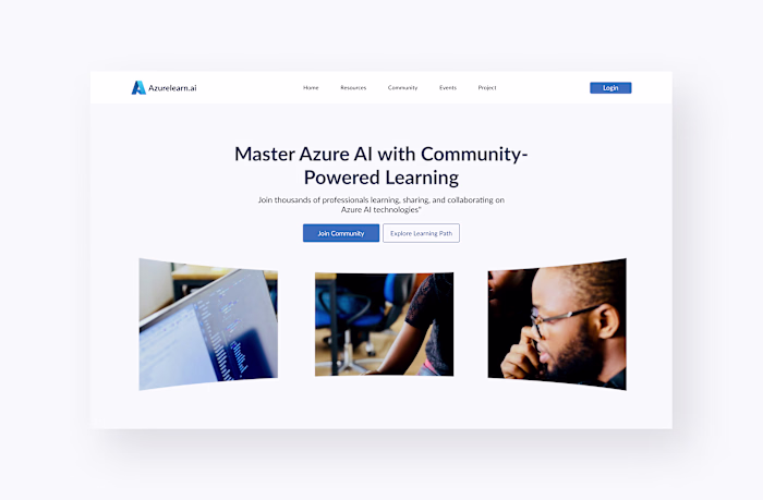 Azure Learning ai landing page