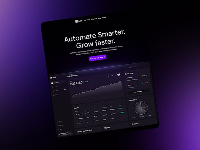  Aelf – crypto dashboard landing