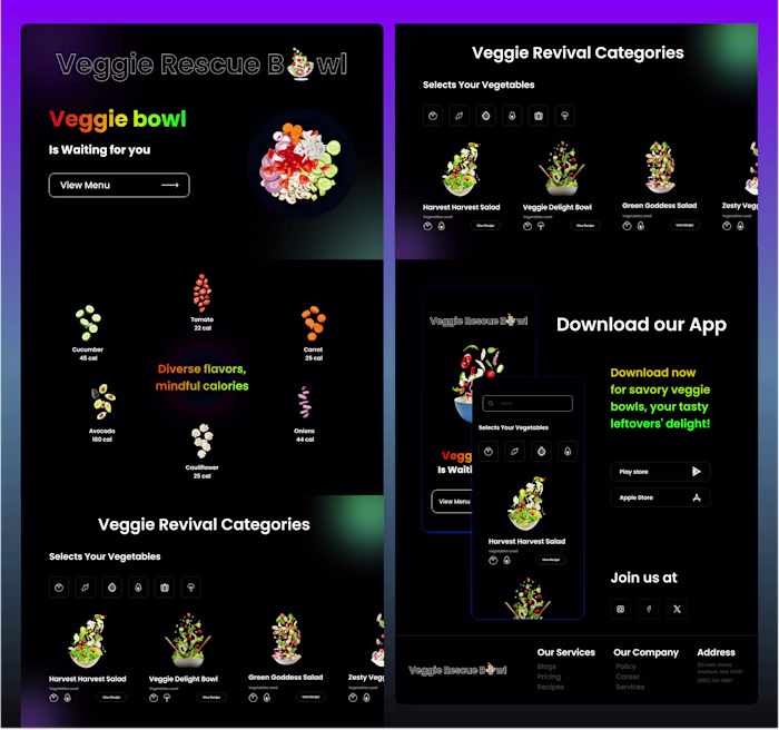Veggie Rescue Bowl Web Design