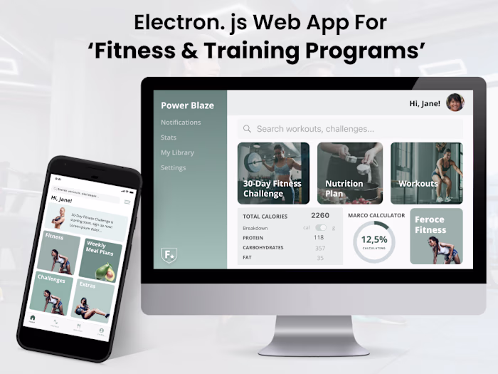 Fitness Desktop Application | Electron, Node.js & JavaScript