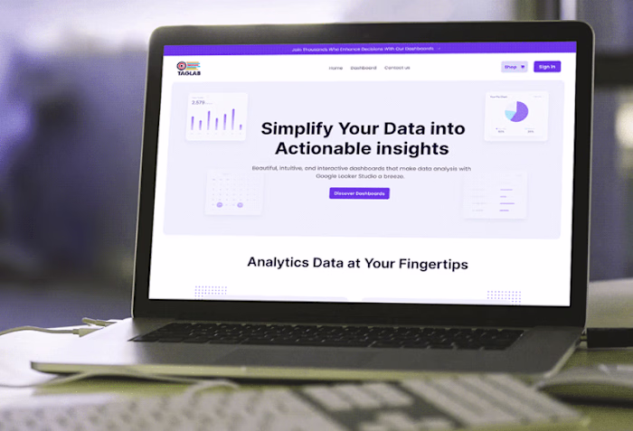 SAAS provider's landing page