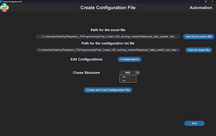 Automation App and Tkinter Interface
