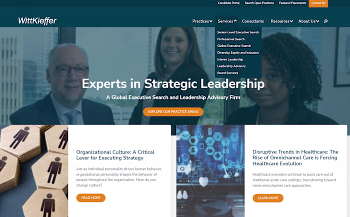 Improving usability for a US executive search website