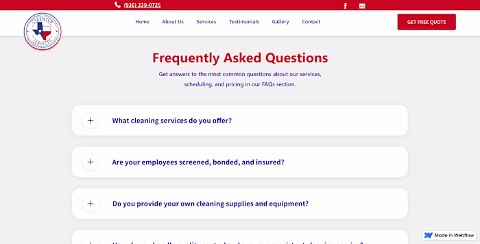 Cleentex Cleaning Services Website Redesign