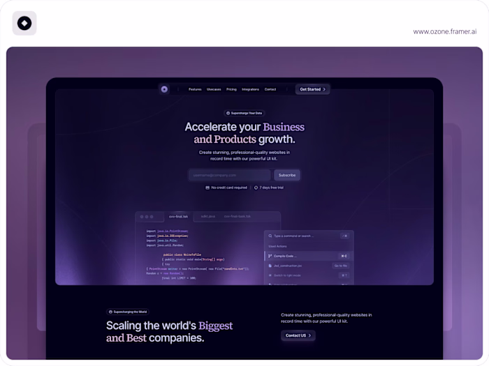 ✧ Ozone AI (Framer Template)