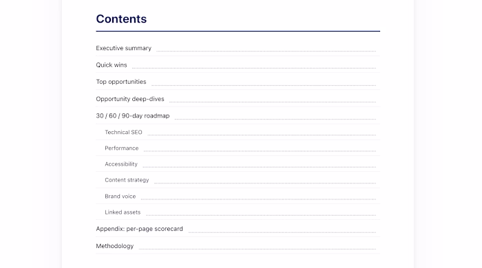 Website Intelligence Audit snippet