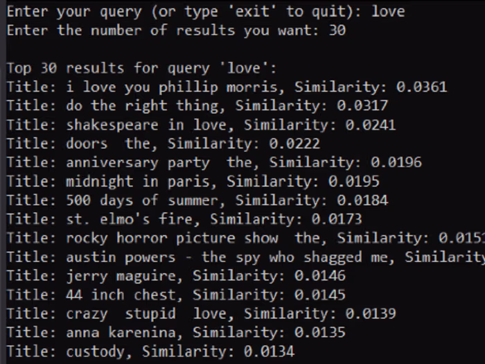 Movie Retrieval System using NLP Models