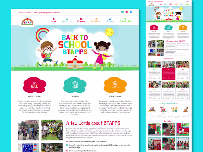 Kids School Full Website UI Design