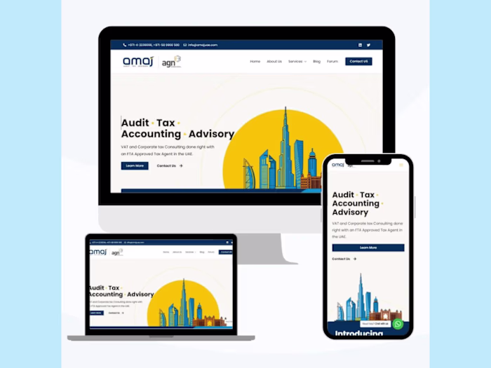 Website Design and Development for Amaj UAE
