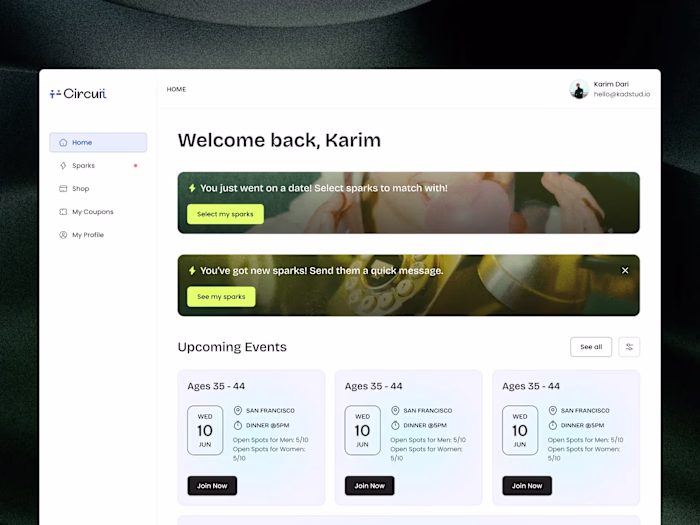 Circuit ― Speed Dating Website & App Redesign