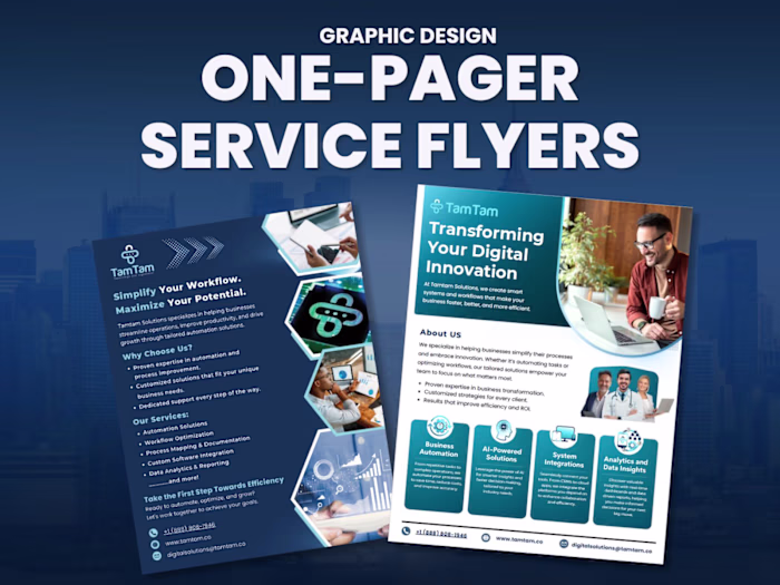TamTam Solutions – One-Pager Service Flyers