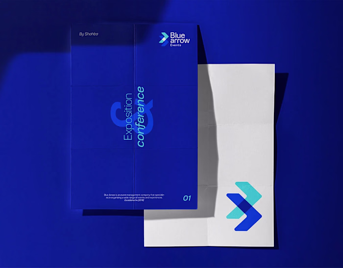 Blue arrow Brand identity