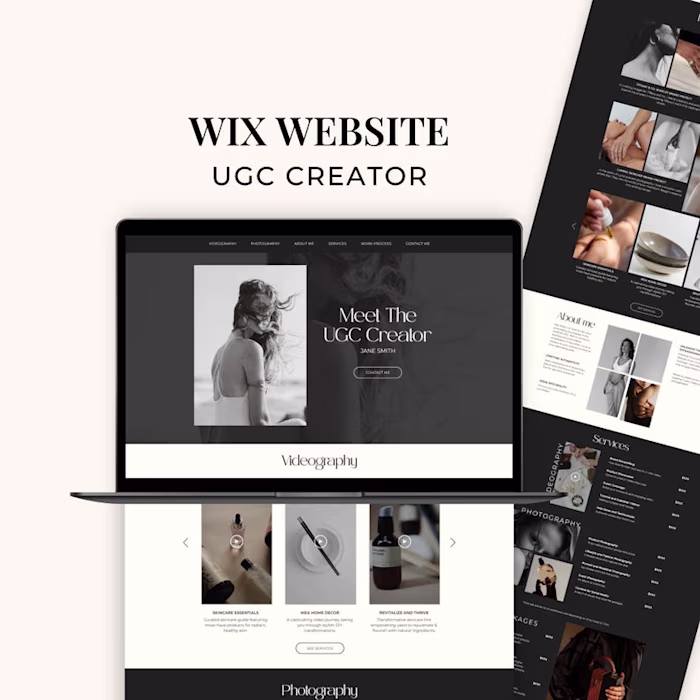 UGC Portfolio Wix Website Template,