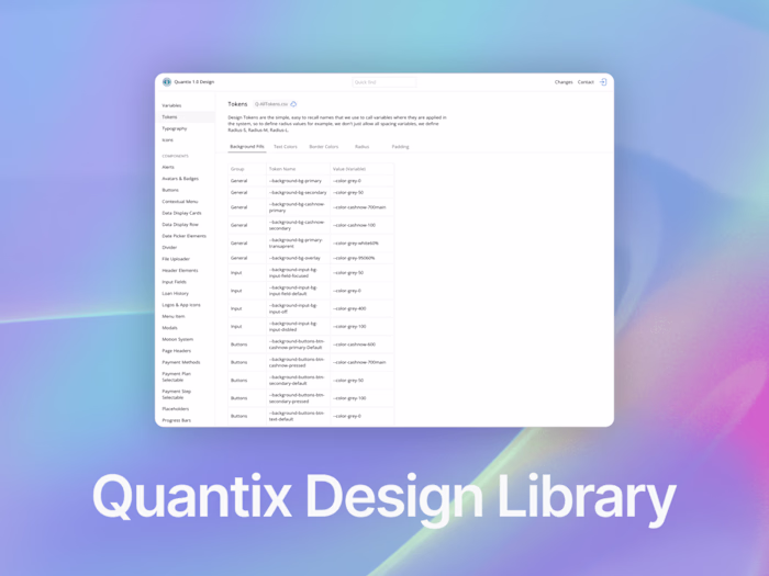 Quantix Design System + Documentation Tool