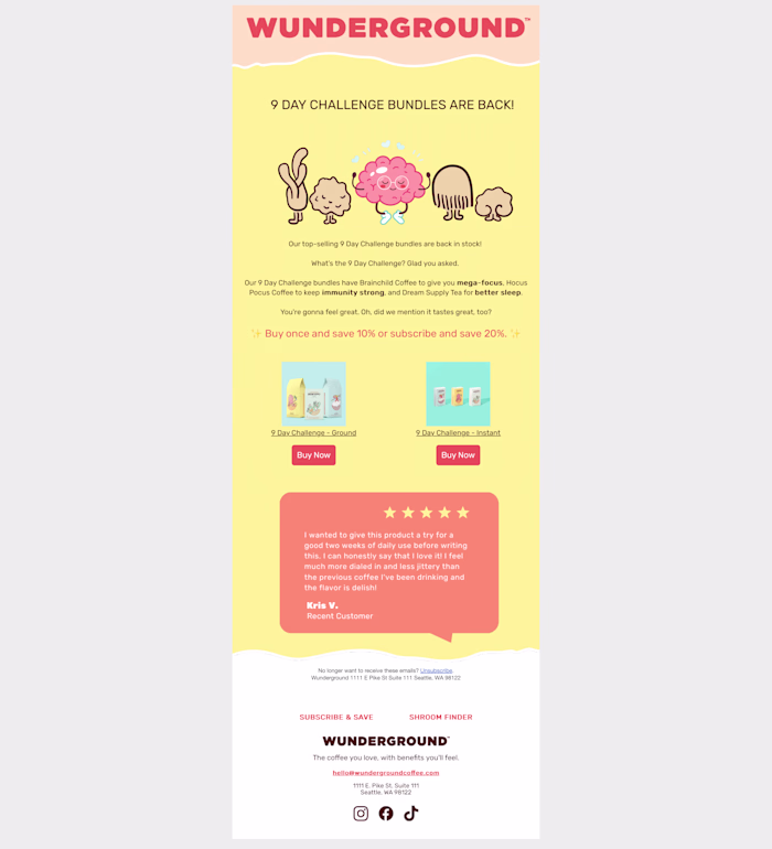 ☕ Email Campaign: Food & Beverage