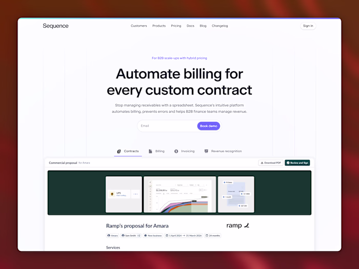 Sequence - Landing page