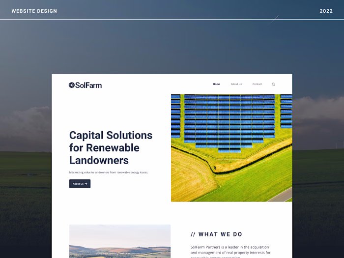 Website UI Design: SolFarm