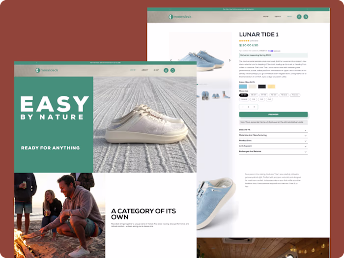 Moondeck Footwear – Shopify Website