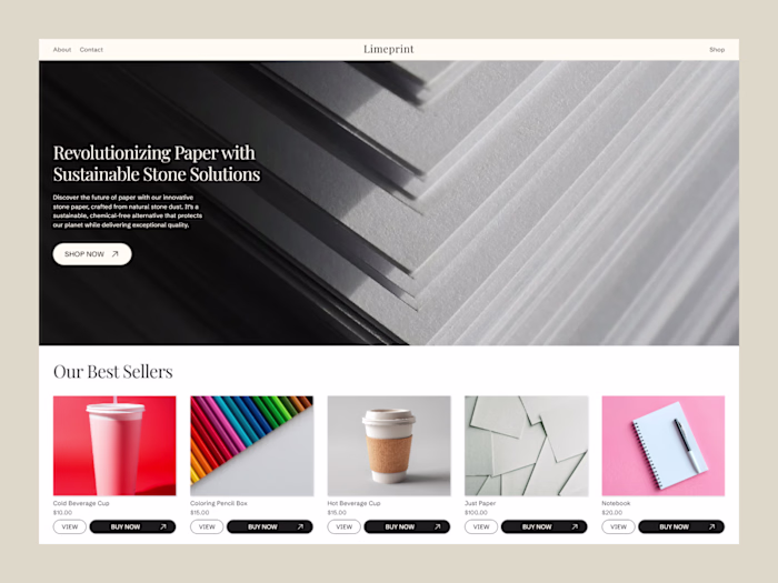 Limeprint — a simple and modern shop