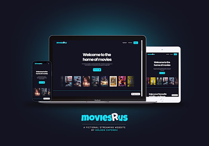 MoviesRUs Streaming Website - Framer 
