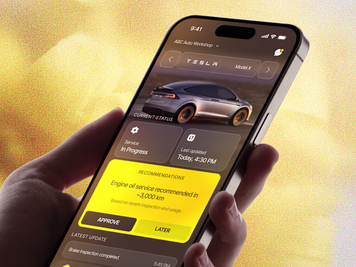 Car Service Tracking App UI