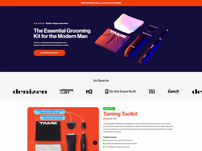 Tame Grooming Store | Figma to Replo