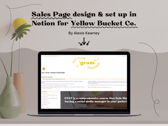 Sales Page Design & Set Up in Notion